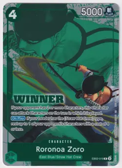 Roronoa Zoro EB02-019 Winner Promo NM One Piece TCG English No.2 - Image 1