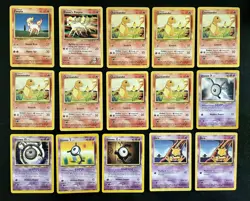 Pokemon Vintage 7 Foil/300 Card Lot Base Jungle Fossil Machamp 1999 Wizards - Image 5