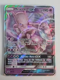 Pokemon MEWTWO GX SM196 Promo Card MINT / NM - Detective Pikachu Case File - Image 1