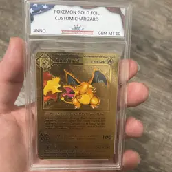 CHARIZARD HP120 GOLD FOIL FAN ART POKEMON CARD 4/102 PGC 10 - Image 1