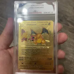 CHARIZARD HP120 GOLD FOIL FAN ART POKEMON CARD 4/102 PGC 10 - Image 2