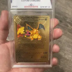 CHARIZARD HP120 GOLD FOIL FAN ART POKEMON CARD 4/102 PGC 10 - Image 3
