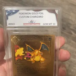 CHARIZARD HP120 GOLD FOIL FAN ART POKEMON CARD 4/102 PGC 10 - Image 4