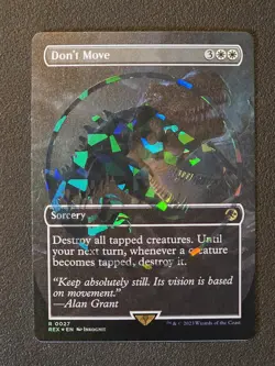 MTG Don't Move (Borderless) Emblem Foil Jurassic World Lost Caverns of Ixalan - Image 1