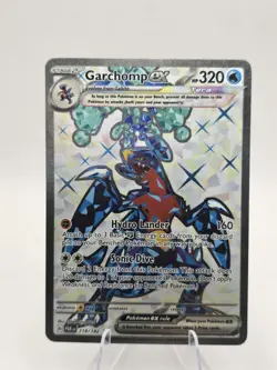 Pokemon Garchomp EX TCG Full Art Ultra Rare Holo Card 219/182 Sv04: Paradox Rift - Image 1