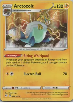 Arctozolt 066/189 Holo Rare Darkness Ablaze Pokemon Holo Near Mint - Image 1