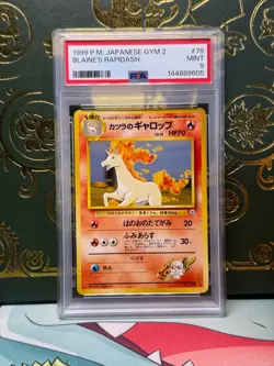PSA 9 MINT 1999 Pokemon Japanese Gym 2 BLAINE'S RAPIDASH #78 VINTAGE - Image 1
