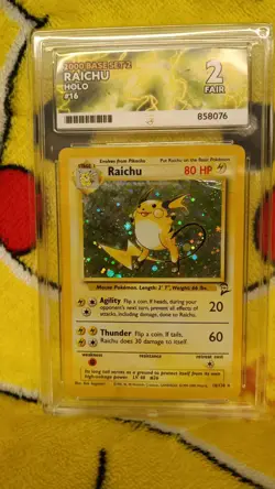 Pokemon Base Set 2 1999-2000 Raichu Holo 16/130 Ace Graded 2 Fair - Image 1
