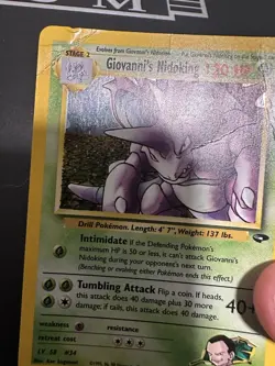 Giovanni's Nidoking Holo Rare Pokemon Card Gym Challenge 7/132 HP/DMG - Image 2