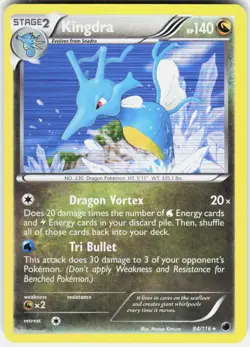 Kingdra 84/116 Holo Rare Plasma Freeze Pokemon Holo Lightly Played - Image 1