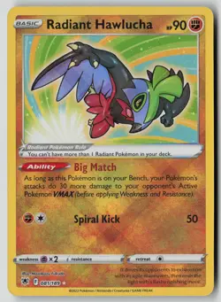 Radiant Hawlucha 081/189 Radiant Rare Astral Radiance Pokemon NM - Image 1