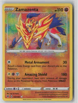 Zamazenta 102/185 Amazing Rare Vivid Voltage Pokemon NM - Image 1