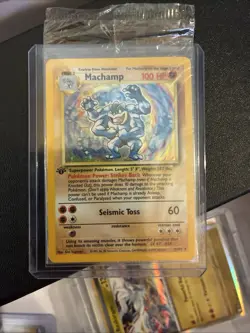 Sealed Machamp 1st Edition 8/102 Holo Base Set WOTC Pokemon NM+ Gold - Image 3