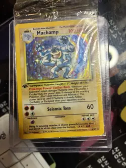 Sealed Machamp 1st Edition 8/102 Holo Base Set WOTC Pokemon NM+ Gold - Image 5