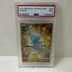 Pokemon TCG Mew 025/025 Celebrations 25th Anniversary PSA Graded 9 - Image 1