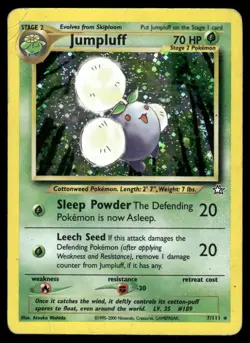 Pokemon Cards Jumpluff 7/111 Unlimited Holo Neo Genesis Holo Rare HP - Image 1