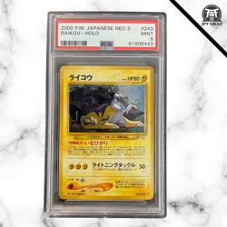 Pokemon Card Japanese - Raikou Holo #243 - Neo Revelation / Neo 3 - PSA 9 MINT - Image 1
