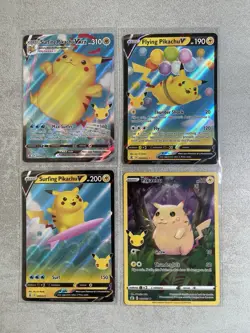Pokemon Surfing & Flying Pikachu V & Vmax Celebrations 005/025 4 Card Set - Image 1