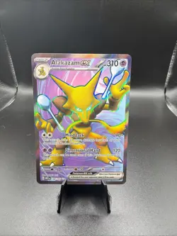 Pokemon TCG Alakazam EX Scarlet & Violet Holo Ultra Rare Card 188/165 - Image 1