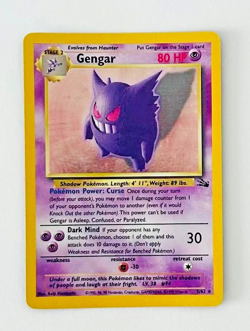 Pokemon Gengar 5/62 Fossil Holo Rare Unlimited Stage 2 80 HP English Card - Image 1