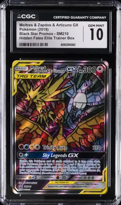 2019 POKEMON BLACK STAR PROMOS MOLTRES & ZAPDOS & ARTICUNO GX CGC 10 GEM MINT - Image 1