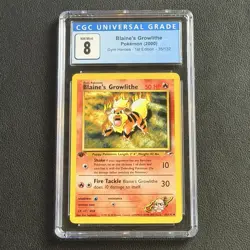 Pokemon Blaine's Growlithe 1st Edition 35/132 CGC 8 Gym Heroes 2000 TCG WotC - Image 1