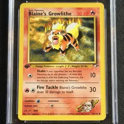 Pokemon Blaine's Growlithe 1st Edition 35/132 CGC 8 Gym Heroes 2000 TCG WotC - Image 4