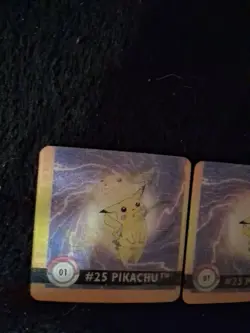Vintage 90s Pokemon PIKACHU CARD HOLO - Image 1