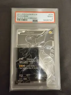 Zekrom 114/114 Black Background PSA 2 Black & White Full Art Pokemon Card - Image 1