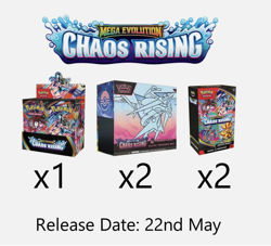 Chaos Rising Pokemon Center Bundle 1x Booster Box, 2x Bundles, 2x PC ETB - Image 1