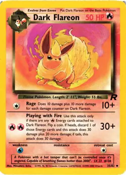 Pokemon TCG Dark Flareon 35/82 Uncommon Team Rocket Unlimited HP - Image 1