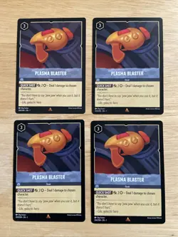 4 Card Lot Disney Lorcana Chapter 1 Rare Plasma Blaster 204/204 - Image 1