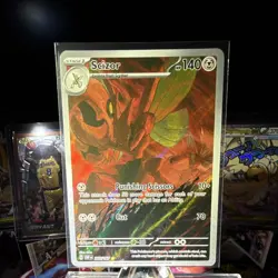 Pokemon TCG Scizor 205/197 SV03 Obsidian Flames Illustration Rare Holo 140 HP - Image 1