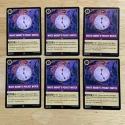 6 Card Lot Disney Lorcana Chapter 1 Rare White Rabbits Pocket Watch 68/204 - Image 1