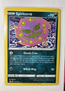 Spiritomb Rare - 103/198 - Chilling Reign Pokemon 2021 - ERROR MISCUT CARD -RARE - Image 1