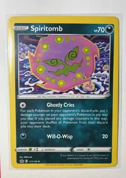 Spiritomb Rare - 103/198 - Chilling Reign Pokemon 2021 - ERROR MISCUT CARD -RARE - Image 2
