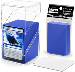 Card Deck Case, Deck Box with 100 Pack Card Sleeves and Divider, Standard Size C - Image 1