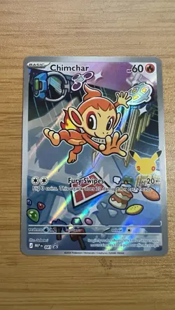 First Partner Illustration Chimchar 041 Promo Pokemon Card Near Mint Condition - Image 1