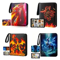 4 Pocket Trading Card Binder Album With 50 Removable Sleeves Portable Zipper New - Image 1