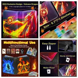 4 Pocket Trading Card Binder Album With 50 Removable Sleeves Portable Zipper New - Image 2