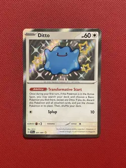 Ditto 201/091 SV: Paldean Fates Holo Shiny Pokemon Card TCG - Image 1
