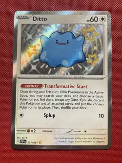 Ditto 201/091 SV: Paldean Fates Holo Shiny Pokemon Card TCG - Image 2
