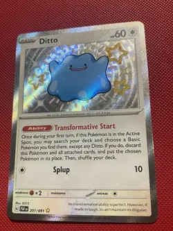Ditto 201/091 SV: Paldean Fates Holo Shiny Pokemon Card TCG - Image 4