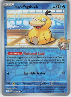 Misty's Psyduck 045/182 Uncommon Destined Rivals Pokemon Reverse Holo Near Mint - Image 1