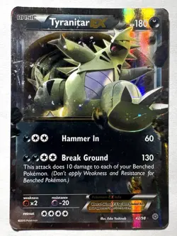 Tyranitar EX 42/98 Ancient Origins Ultra Rare Full Art Pokemon Card MP - Image 1