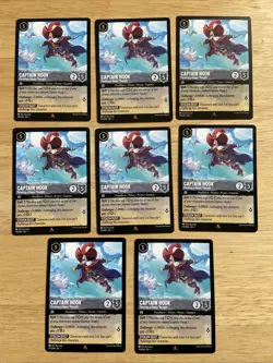 8 Card Lot Disney Lorcana Chapter 1 Rare Captain Hook 175/204 - Image 1