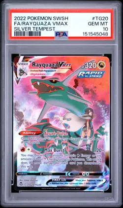 2022 POKEMON SWORD & SHIELD SILVER TEMPEST #TG20 FULL ART/RAYQUAZA VMAX PSA 10 - Image 1