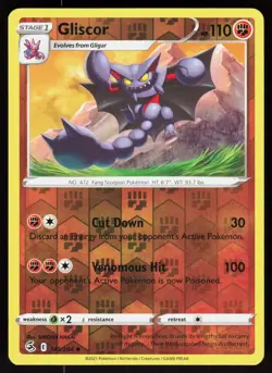 Gliscor 141/264 Uncommon Fusion Strike Pokemon Reverse Holo Lightly Played - Image 1