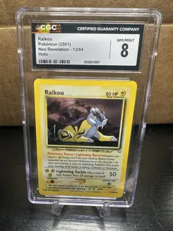 2001 Pokemon Raikou Nero Revelation Holo 13/64 CGC 8 - Image 1