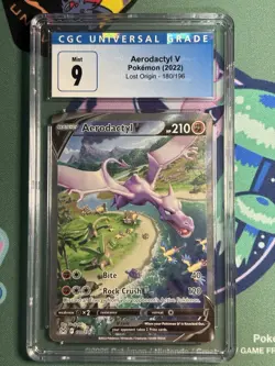 2022 POKEMON LOST ORIGIN AERODACTYL V #180 ALT ART CGC 9 - Image 1